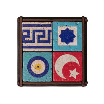 Türkiyenin Renkleri 4lü Doğaltaş Magnet Seti