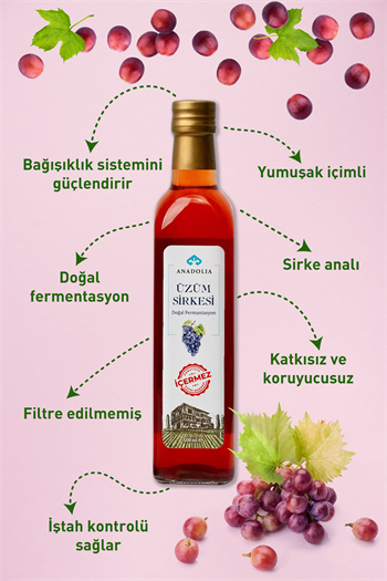 Üzüm Sirkesi Doğal Fermantasyon 500 ml