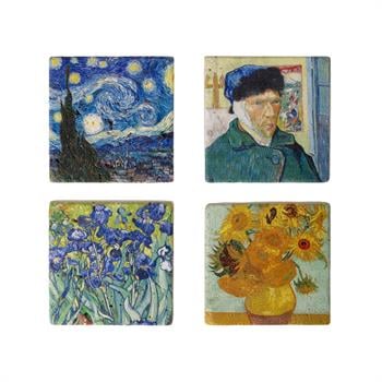 Van Gogh Eserleri Doğaltaş 4lü Magnet seti