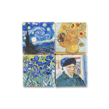 Van Gogh Eserleri Traverten Magnet 4'lü Set