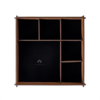 Yaşam Çiçeği Formlu Bölmeli Ahşap Takı Kutusu