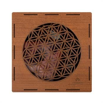 Yaşam Çiçeği Formlu Bölmeli Ahşap Takı Kutusu