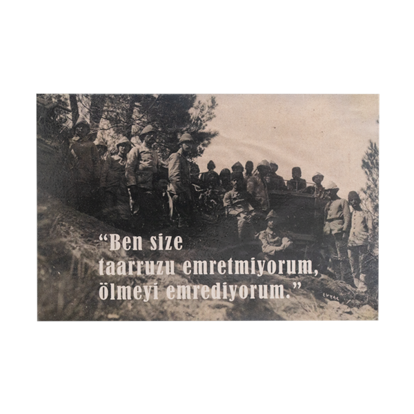 Atatürk Sözleri Taarruzu Emretmiyorum Ahşap Kartpostal