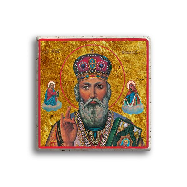 Aziz Nikolas Teslis Varaklı Traverten Magnet