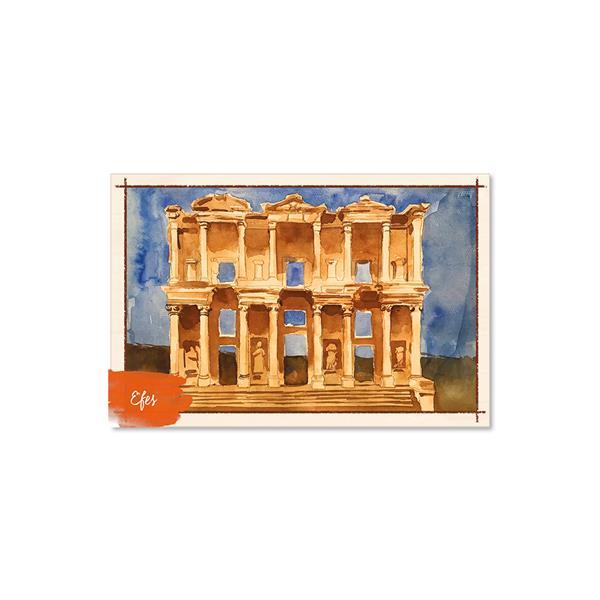 Efes Antik Kenti Ahşap Kartpostal