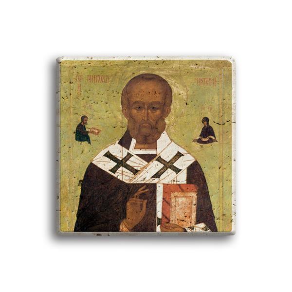 Kutsayan Aziz Nikolas Varaklı Traverten Magnet