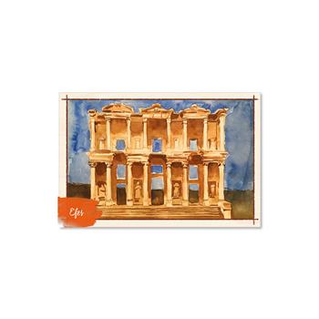 Efes Antik Kenti Ahşap Kartpostal