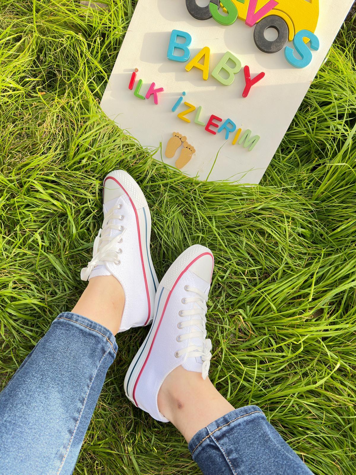 BEYAZ YETİŞKİN KETEN SNEAKER