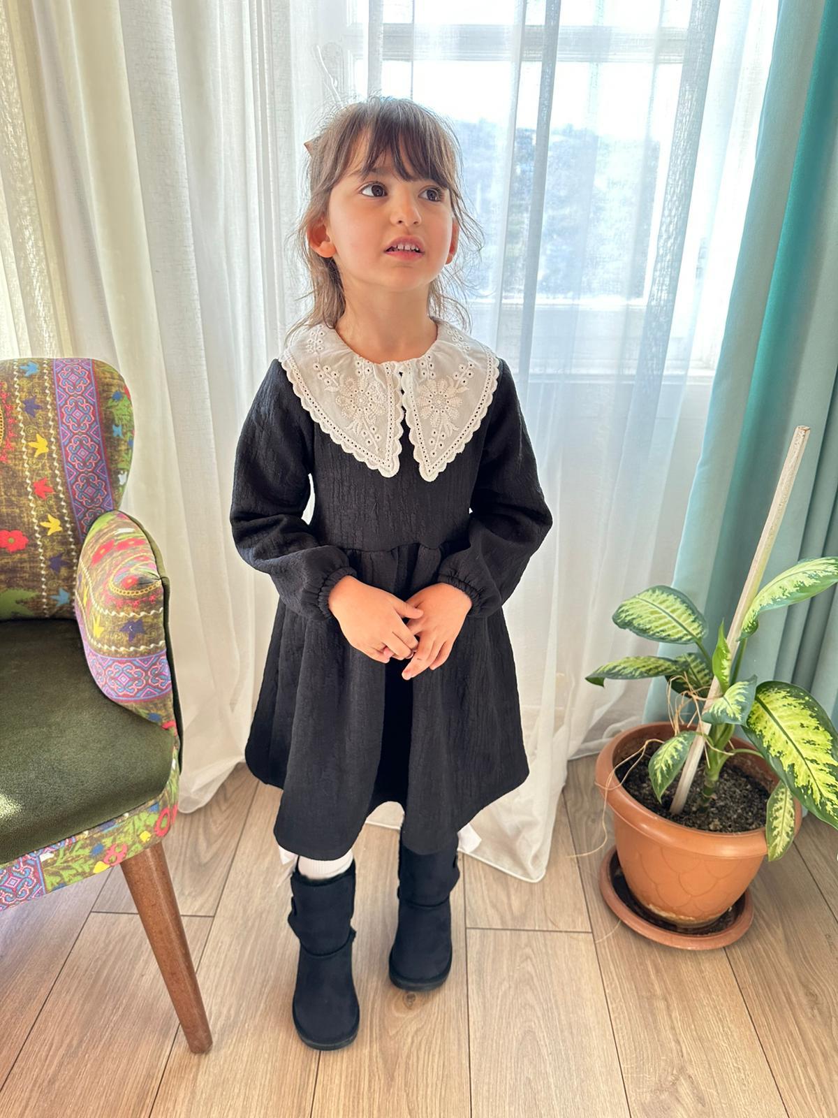 SİYAH ALYA VİNTAGE ELBİSE