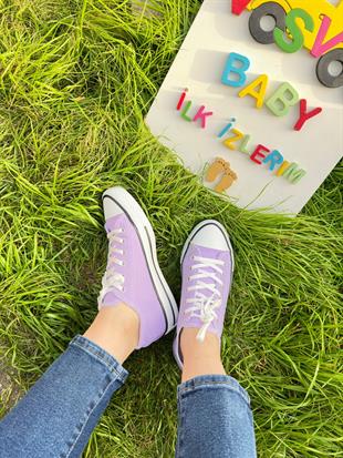LİLA YETİŞKİN KETEN SNEAKER