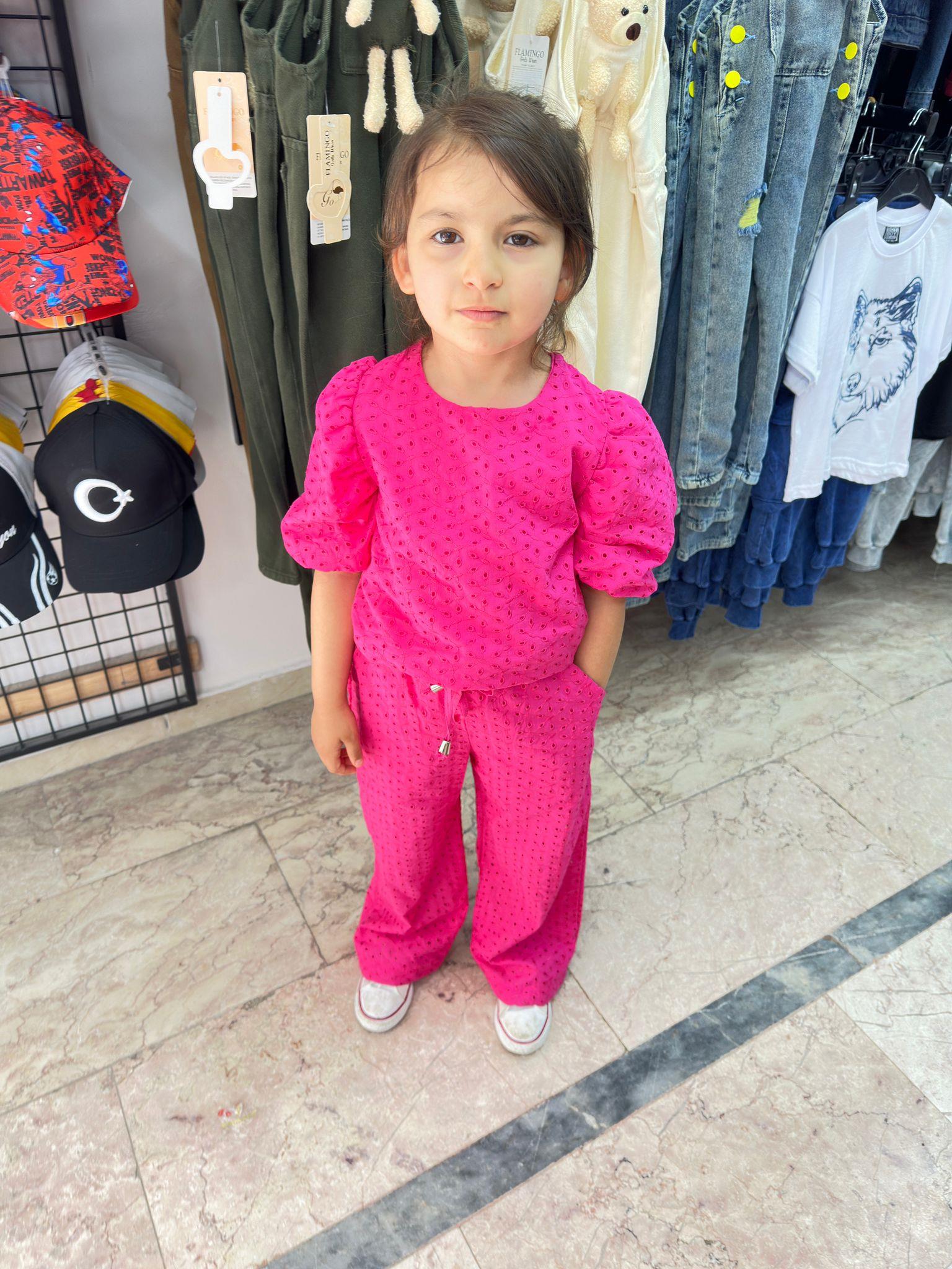 FUŞYA FİSTO BALON KOL BLUZ&PANTALON TAKIM
