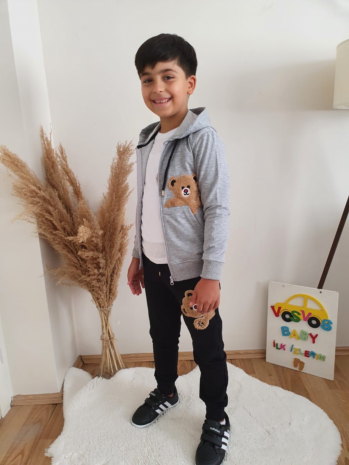 GRİ TEDDY 3'LÜ EŞOFMAN TAKIM