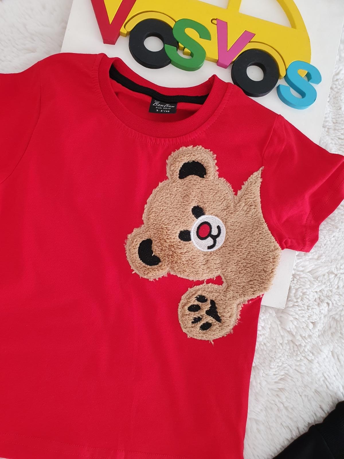 KIRMIZI TEDDY ŞORTLU TAKIM