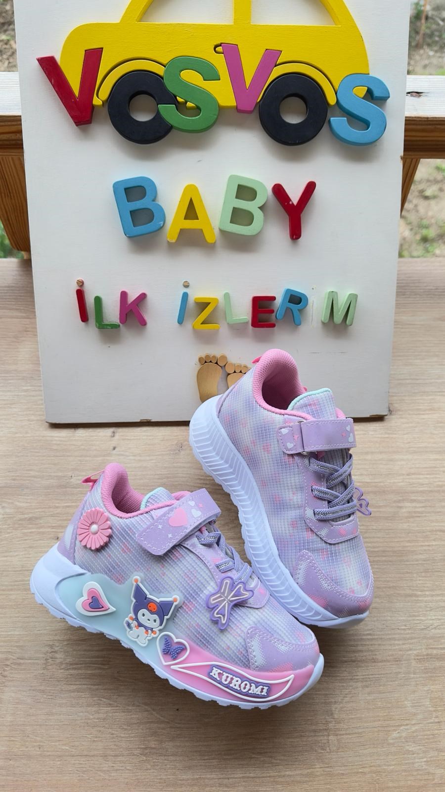 LİLA&PEMBE LASTİK BAĞCIKLI SNEAKER