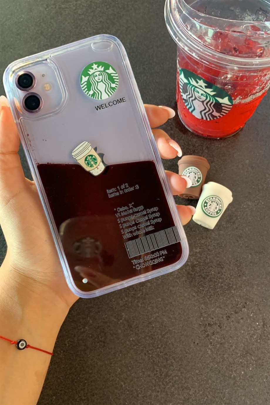 iPhone 12 Mini Starbucks Temalı Sulu Kılıf Koyu Kahverengi