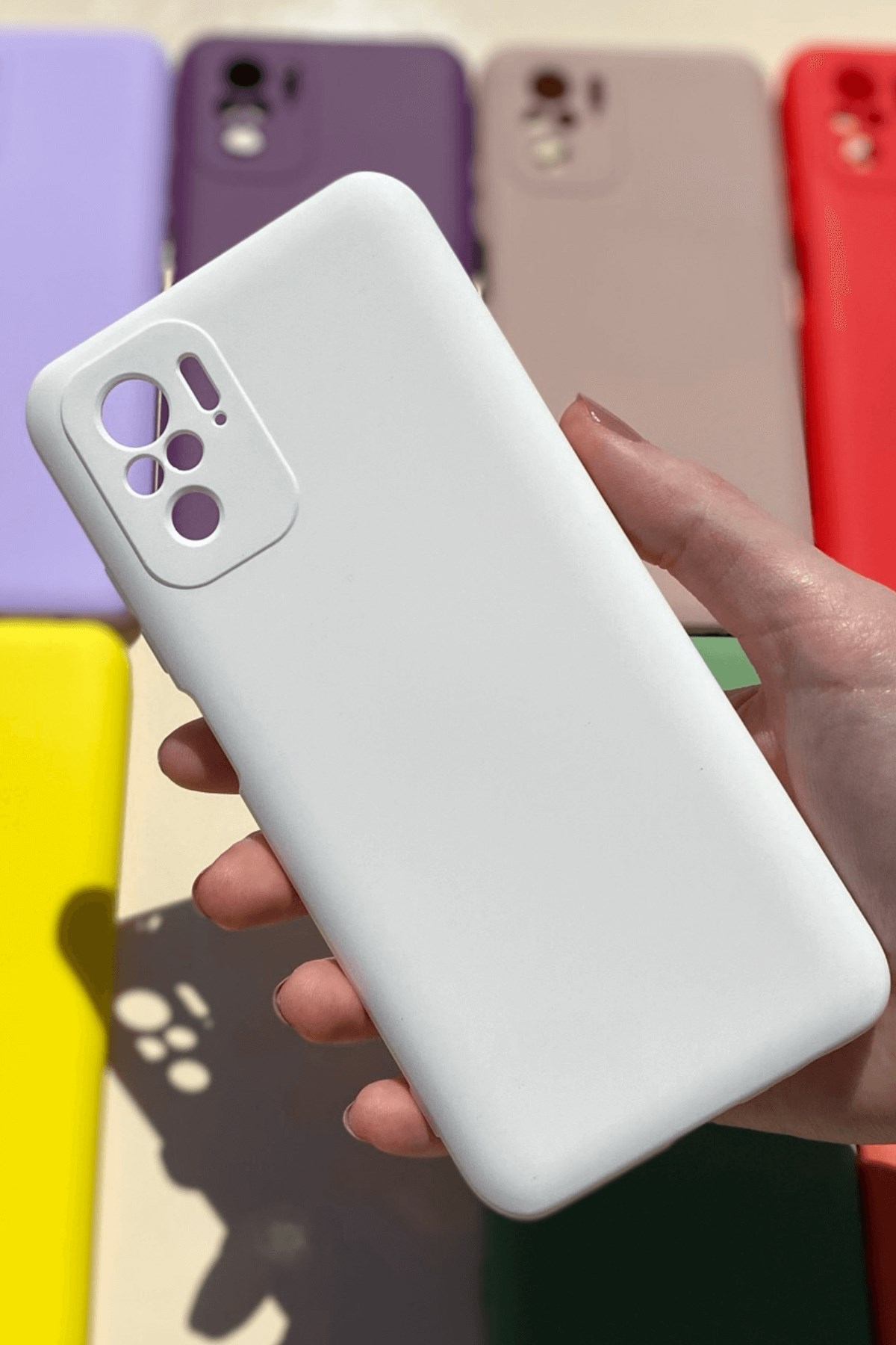 Redmi Note 10 / Note 10s Kamera Korumalı Lansman Kılıf Beyaz