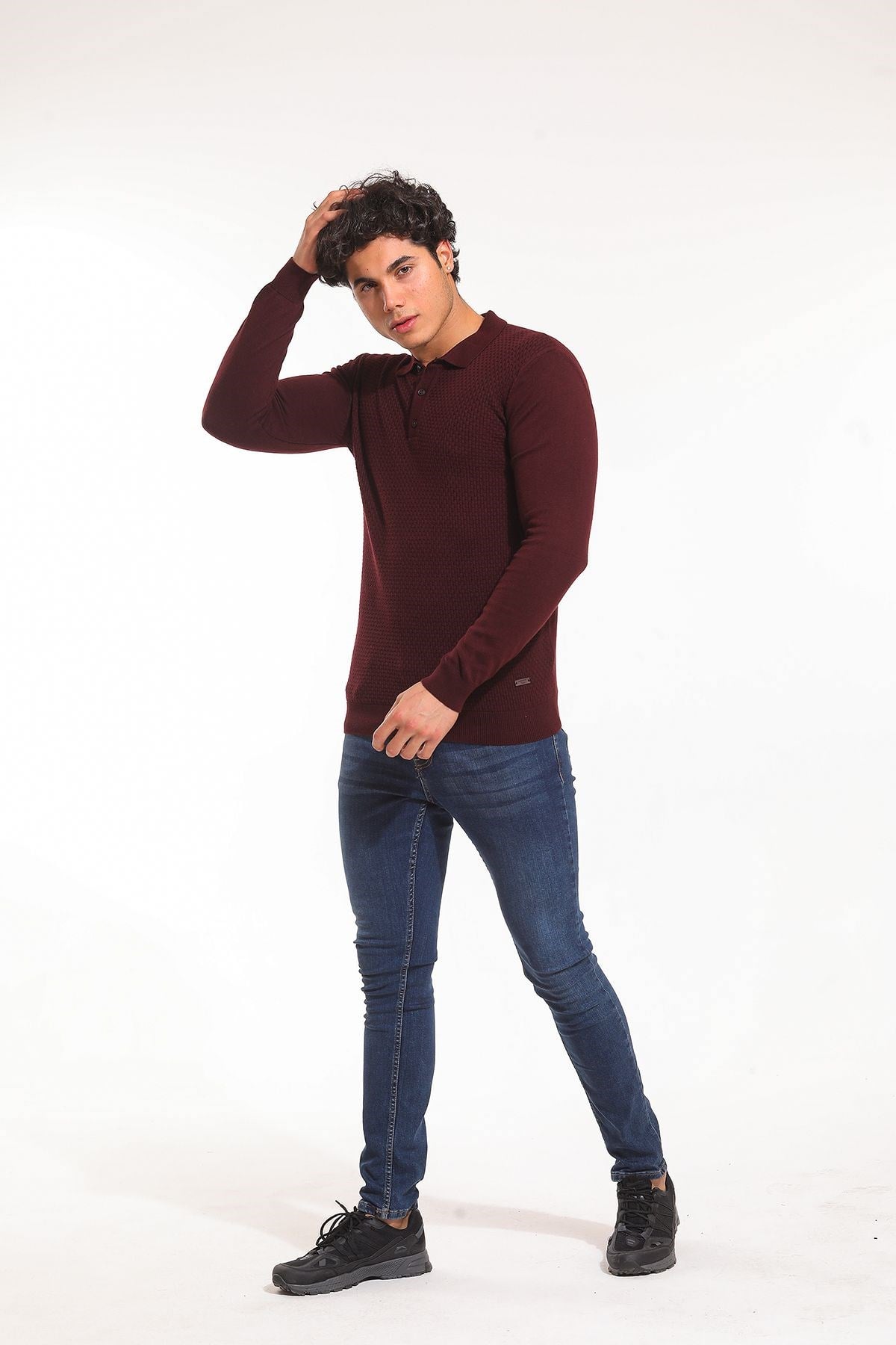 Polo Yaka Kazak Bordo (5065)