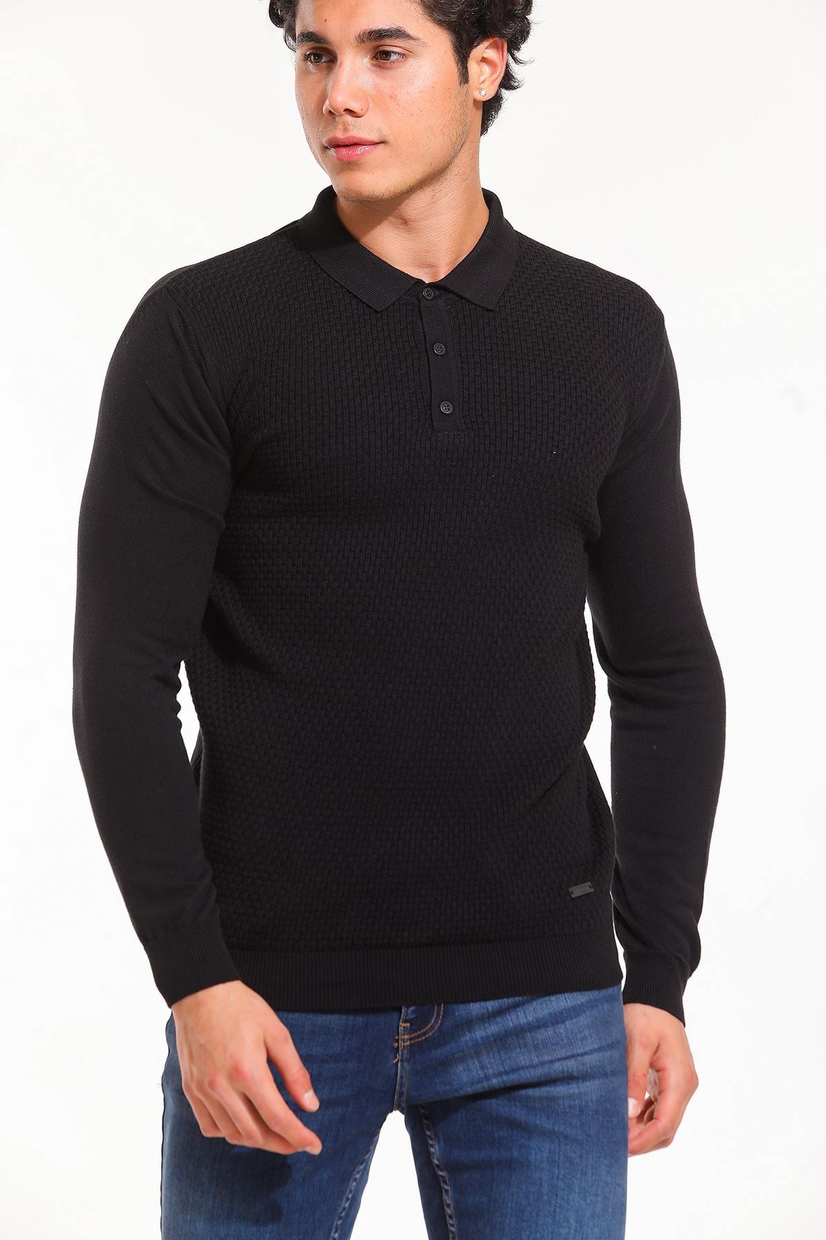Polo Yaka Kazak Siyah (5065)