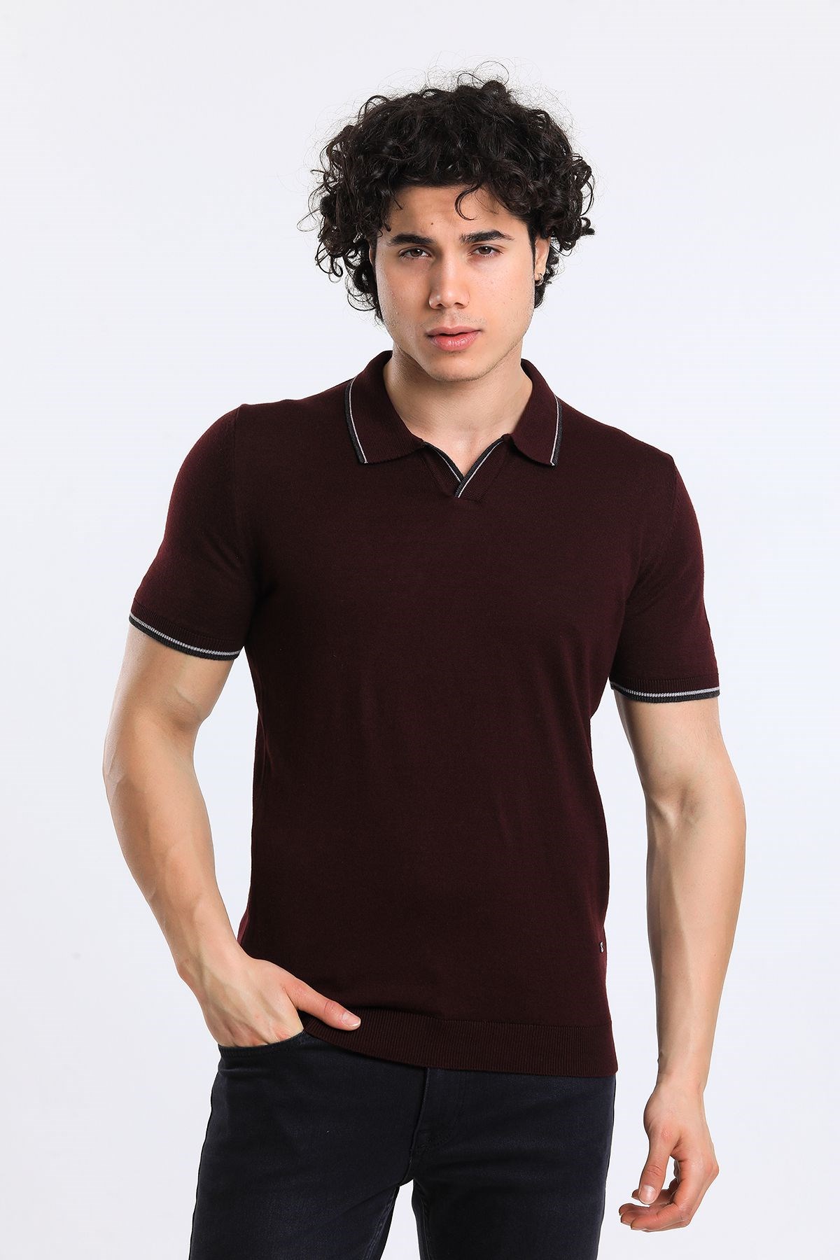 Soylu Trend  I soylutrend.comT-SHİRTSoylu Trend2001BORDOErkek Polo Yaka Triko T-Shirt Pamuklu Bordo (2001)