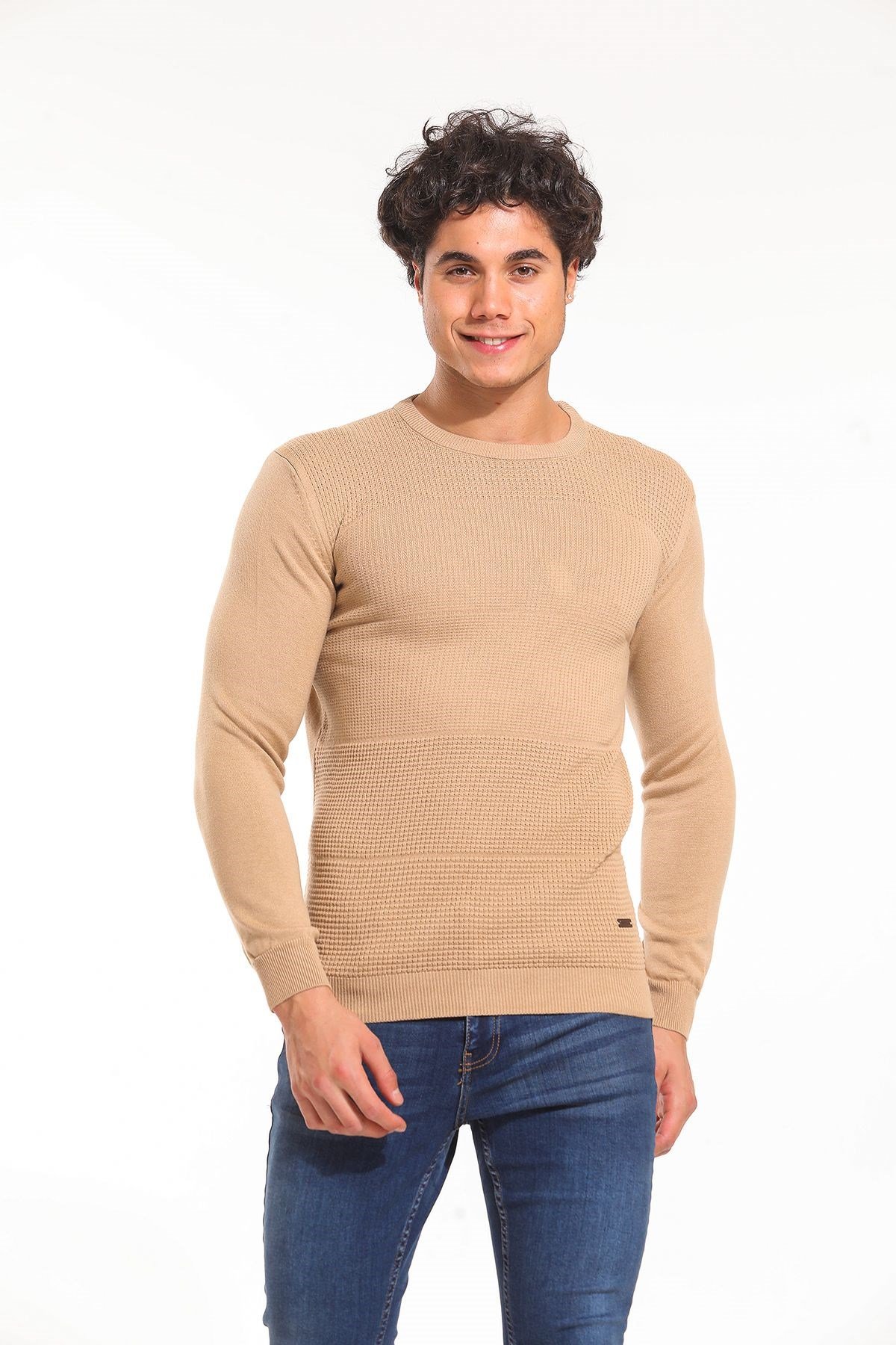 Bisiklet Yaka Kazak Camel (5064)