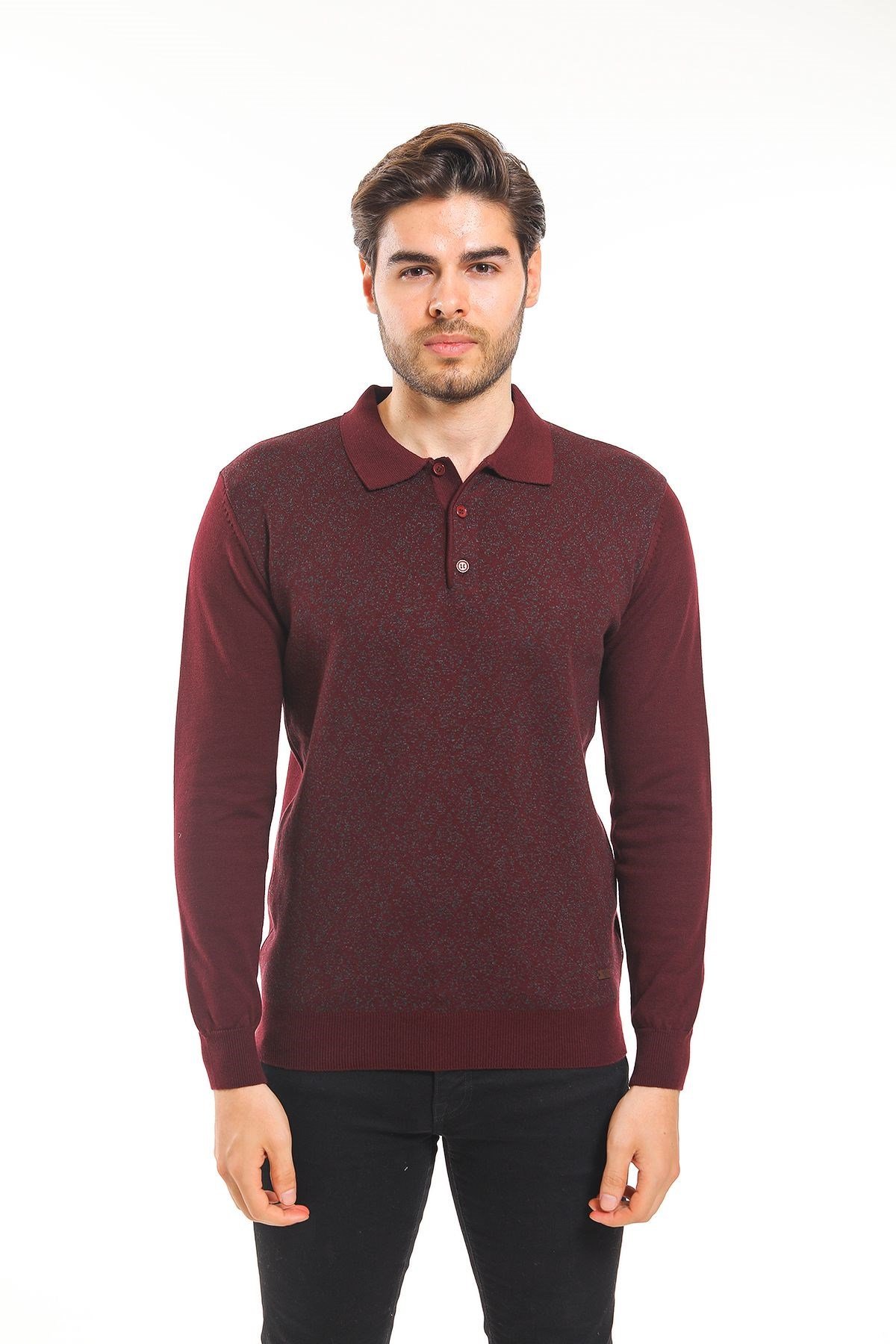 Polo Yaka Kazak Desenli Bordo (5102)
