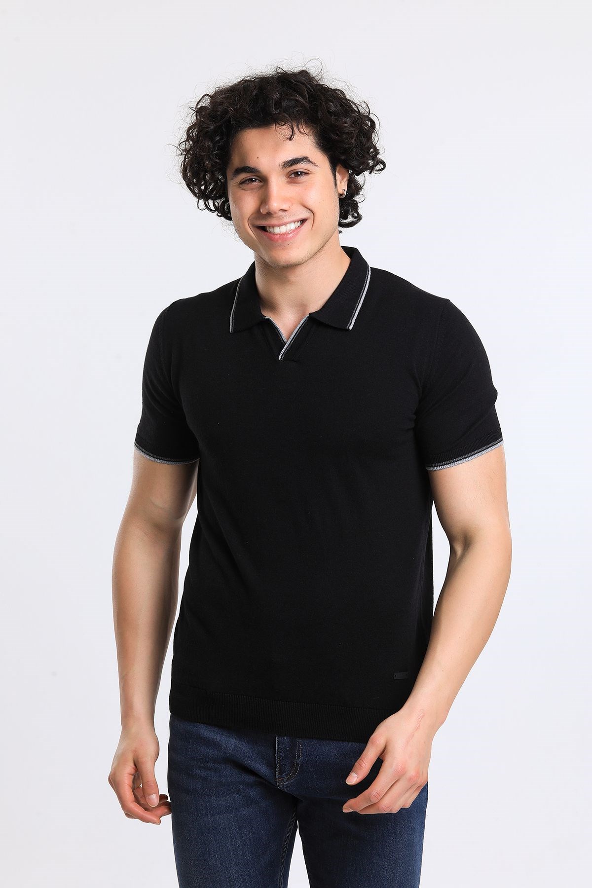 Soylu Trend  I soylutrend.comT-SHİRTSoylu Trend2001SİYAHErkek Polo Yaka Triko T-Shirt Pamuklu Siyah (2001)