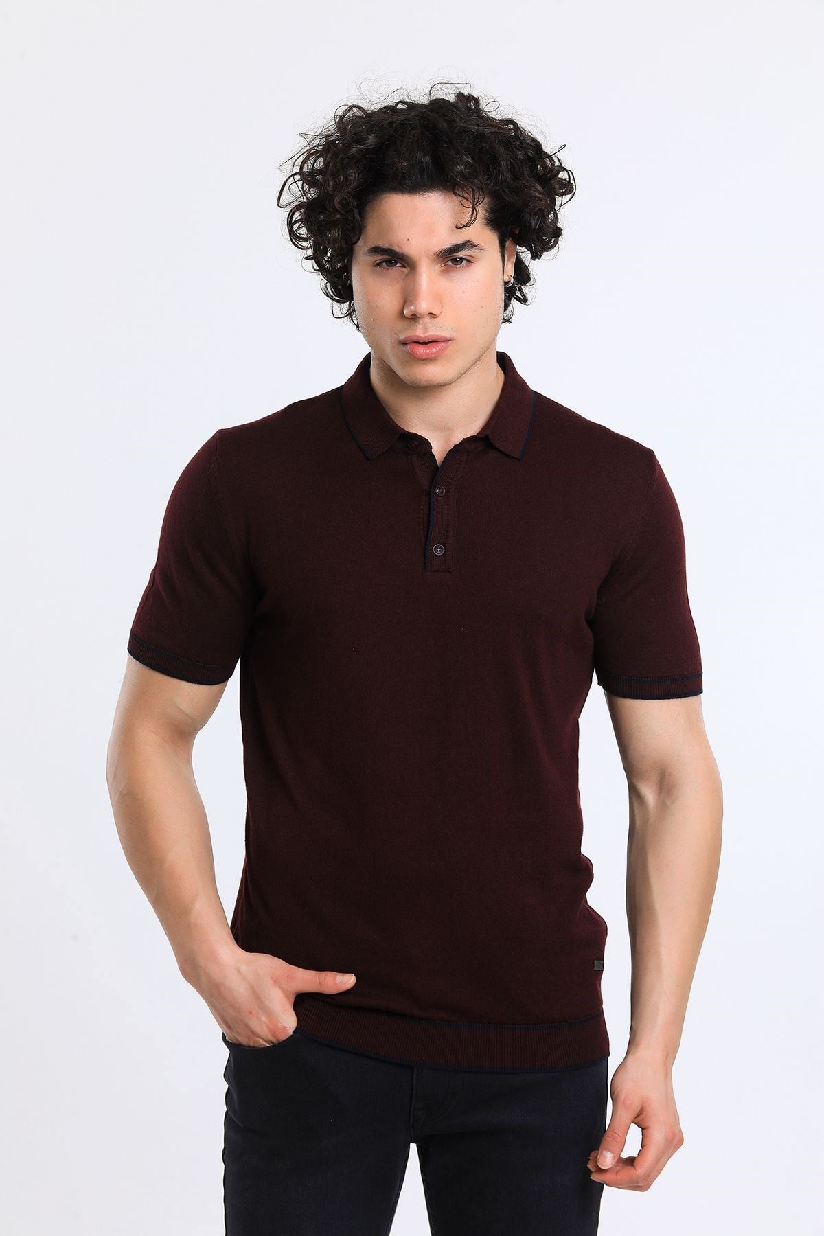 Soylu Trend  I soylutrend.comT-SHİRTSoylu Trend2002BORDOErkek Polo Yaka Triko T-Shirt Pamuklu Bordo (2002)