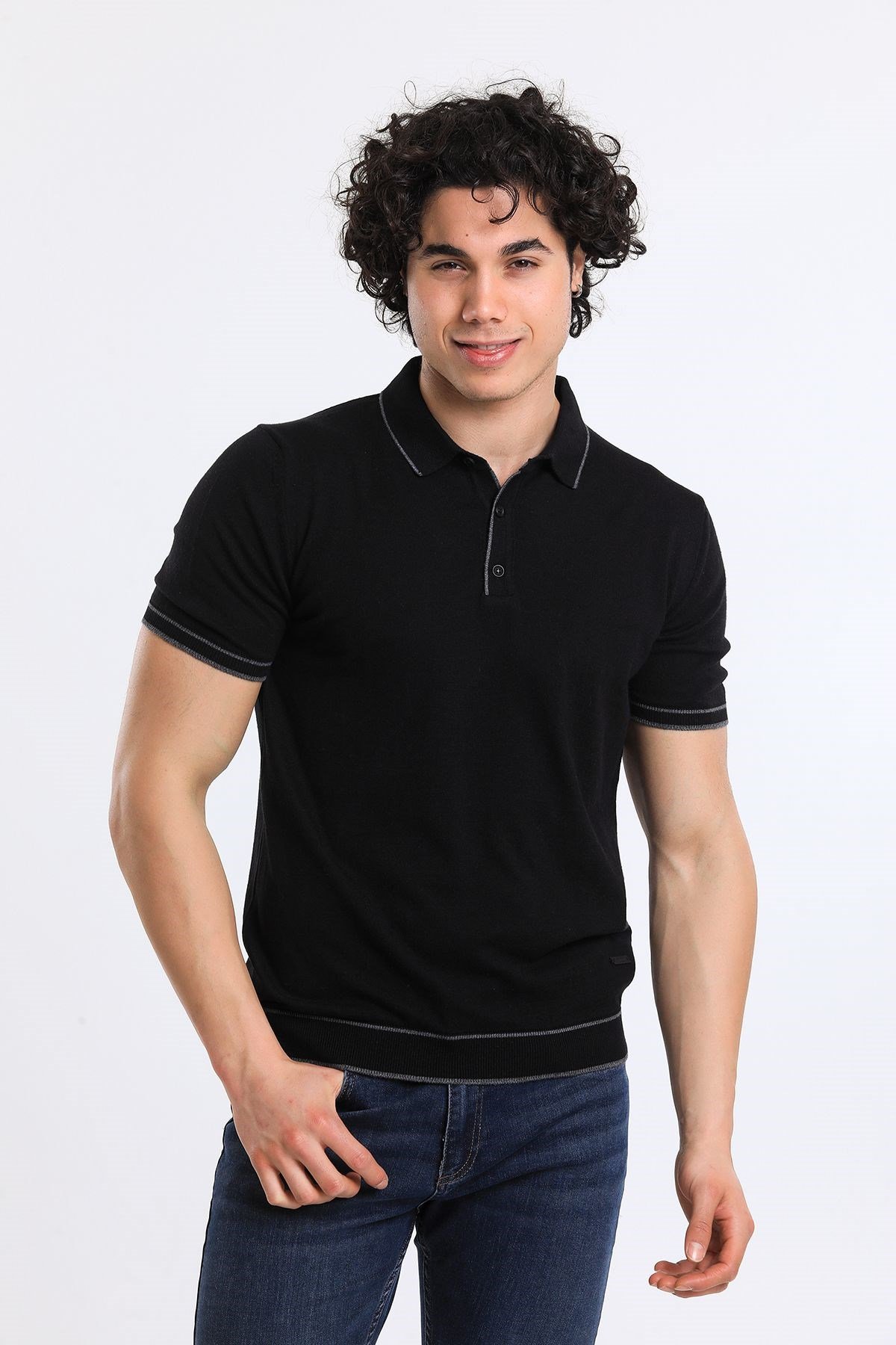 Soylu Trend  I soylutrend.comT-SHİRTSoylu Trend2002SİYAHErkek Polo Yaka Triko T-Shirt Pamuklu Siyah (2002)