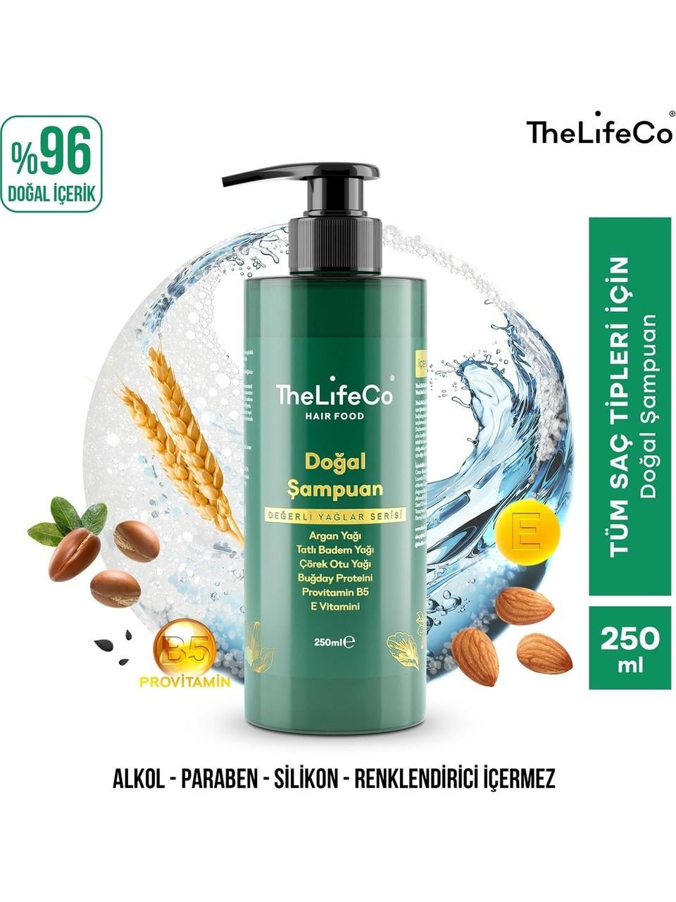 TheLifeCo Hairfood Değerli Yağlar Serisi Doğal Şampuan 250 ml