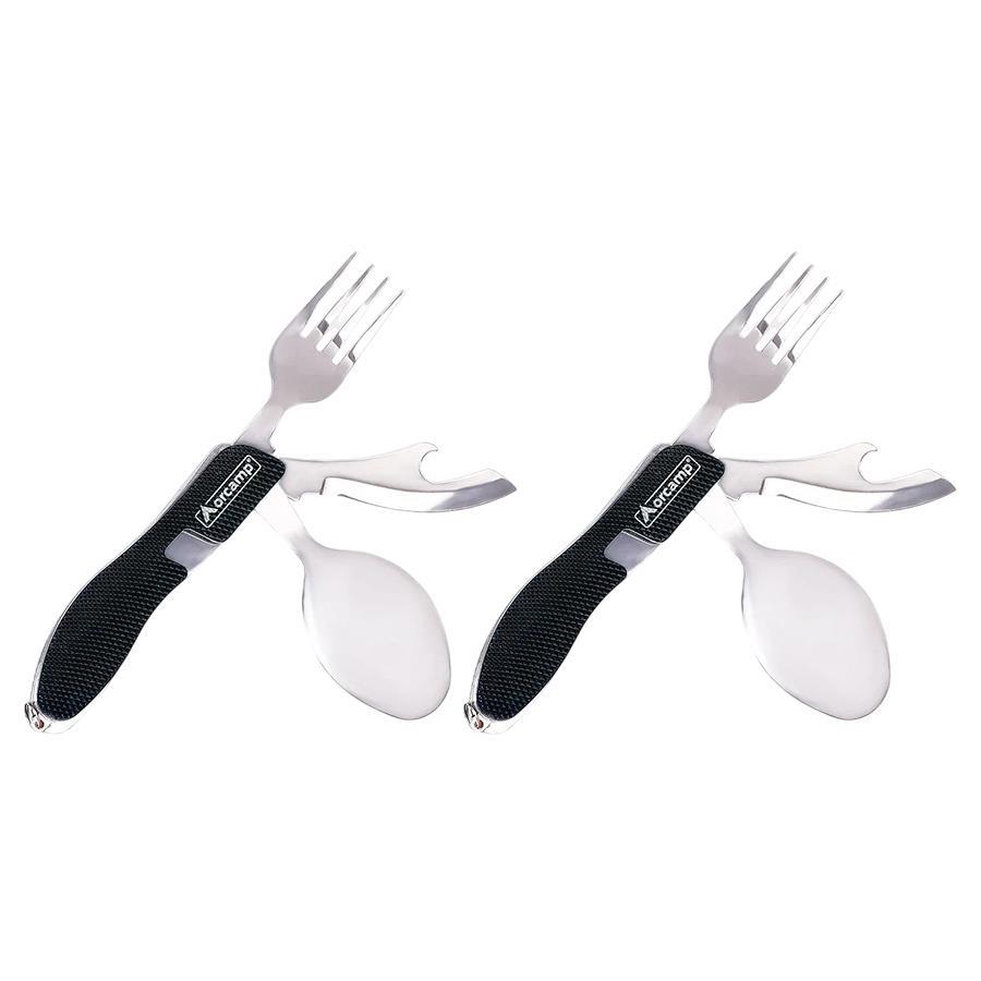 2 adet Orcamp Çatal&Kaşık&Bıçak Kamp Seti Siyah OUT-1350
