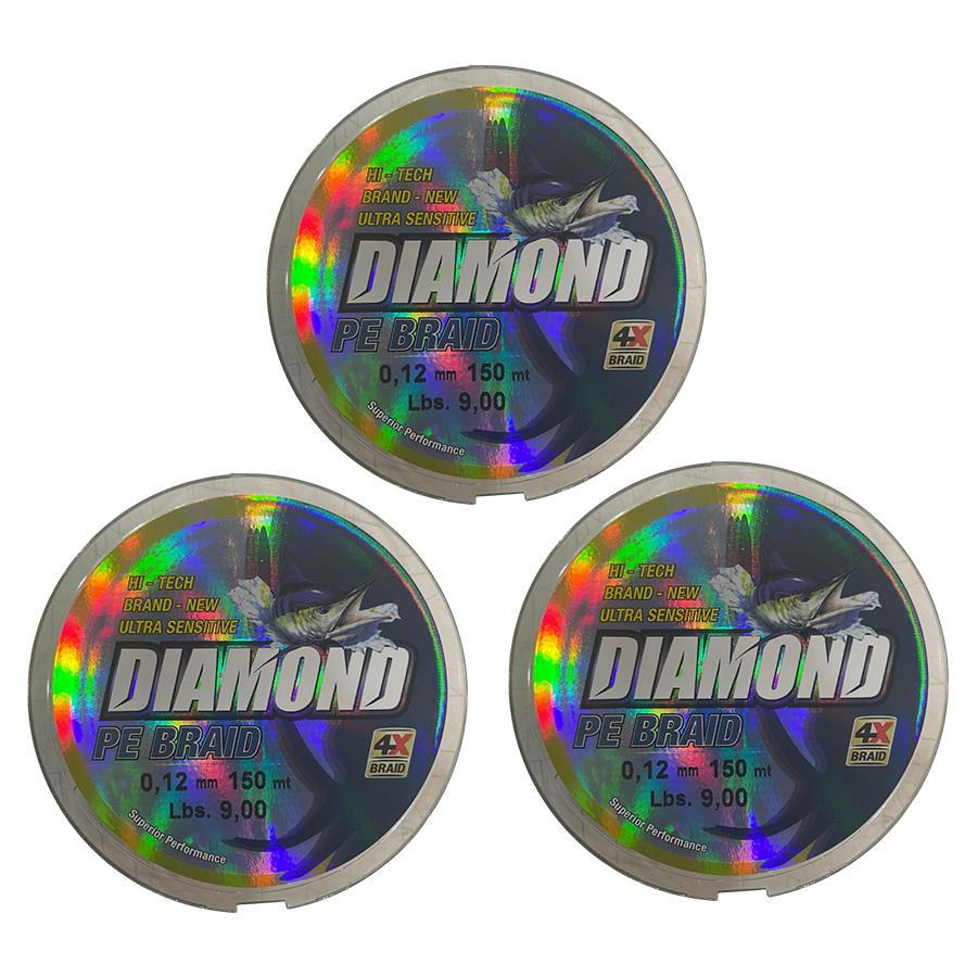 3 adet Bauer 4X Pe Braid 150 mt 0.12 mm Misina