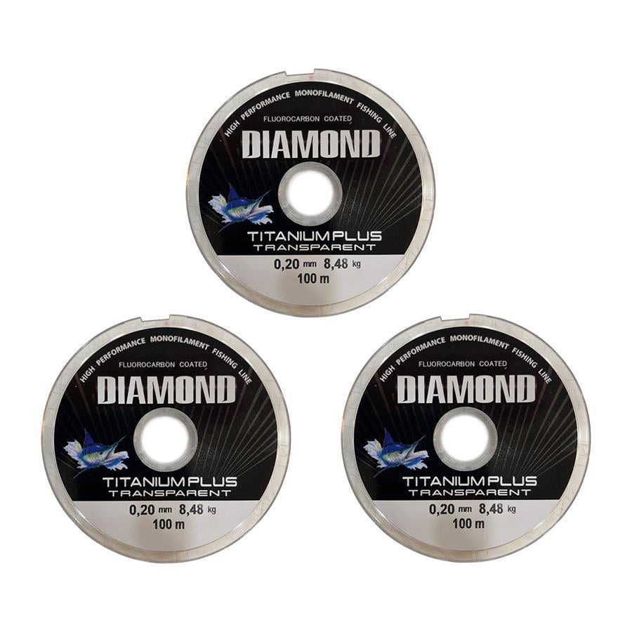 3 adet Bauer Titanium Plus 0.20 mm 100 mt Makara Misina - Renk: Füme 8,48 kg