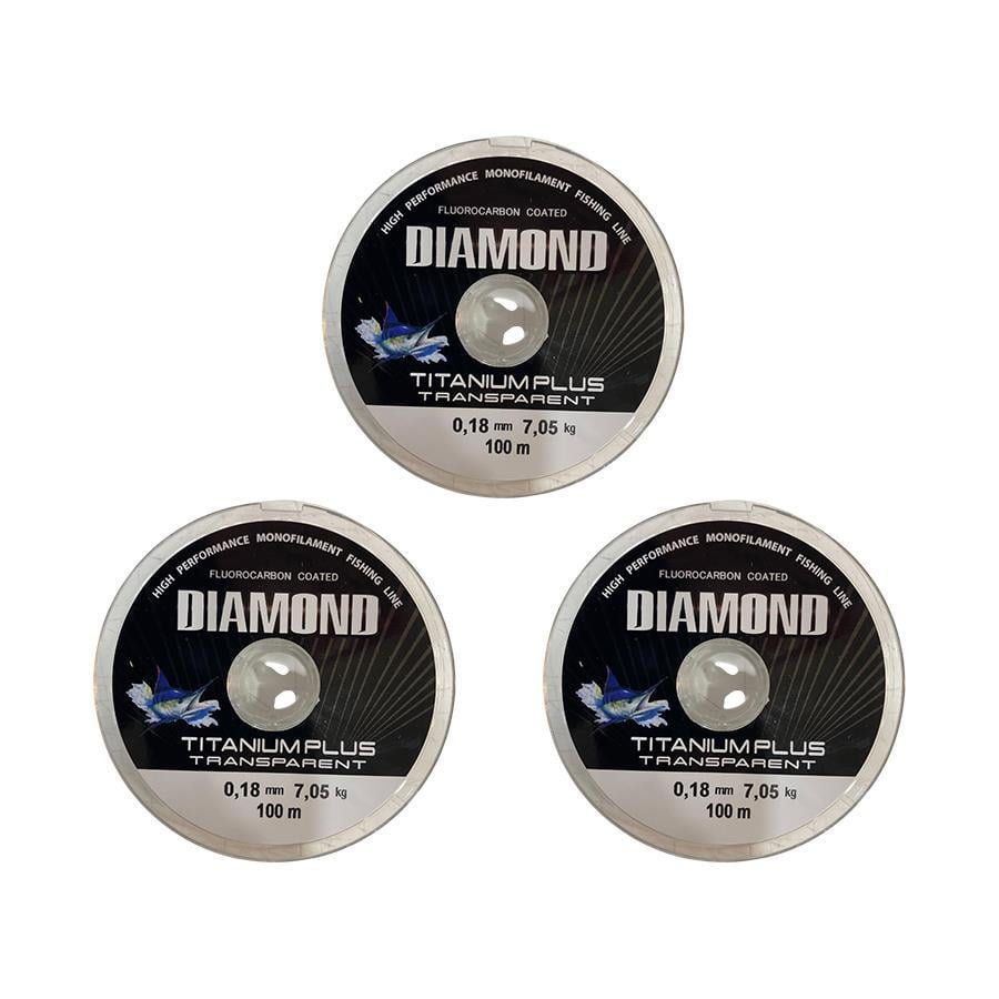 3 adet Bauer Titanium Plus 0.18 mm 100 mt Makara Misina - Renk: Füme 7,05 kg