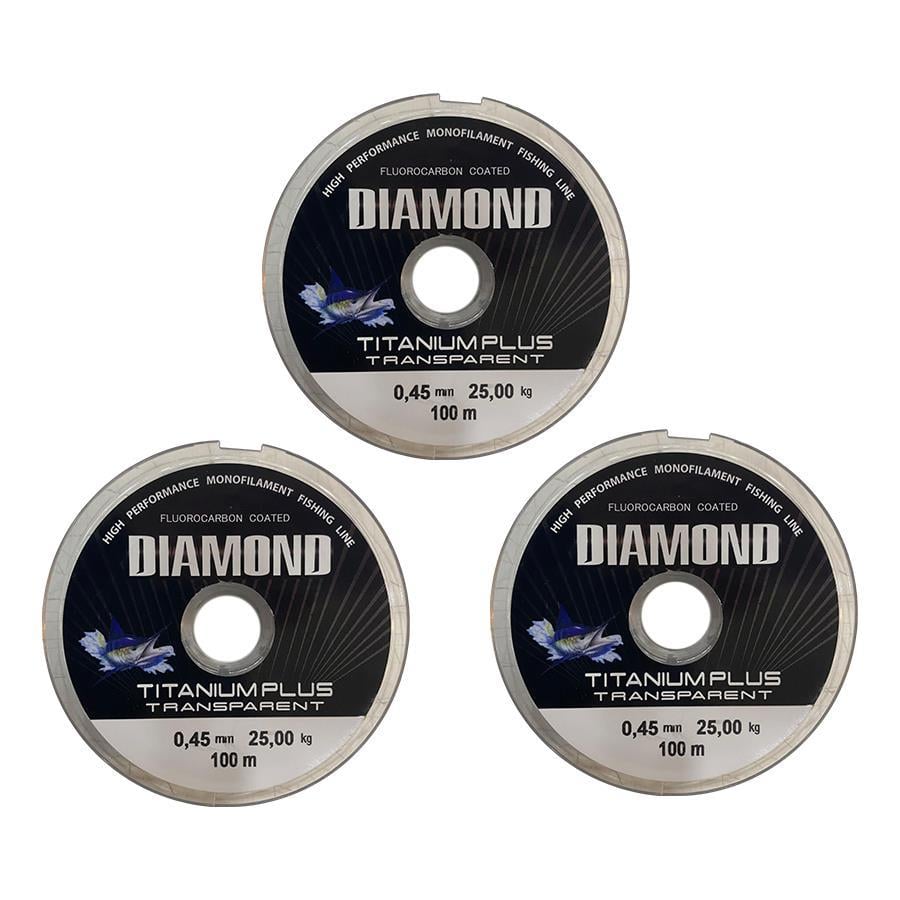 3 adet Bauer Titanium Plus 0.45 mm 100 mt Makara Misina - Renk: Füme 25 kg