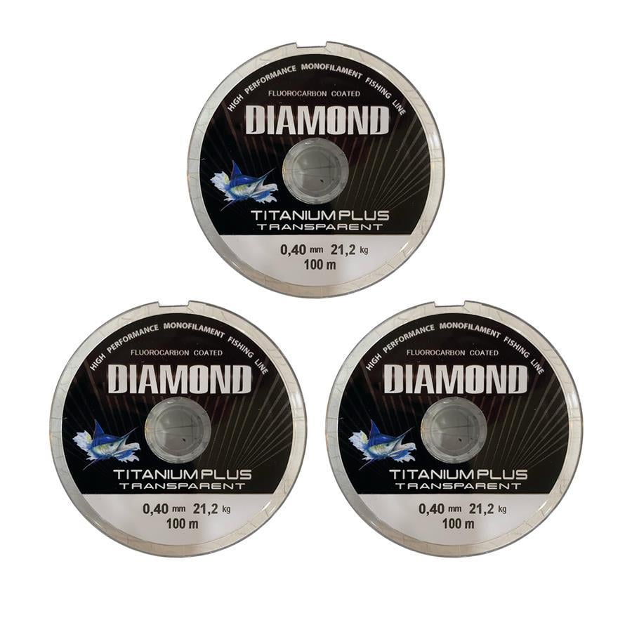 3 adet Bauer Titanium Plus 0,40 Mm 100Mt Makara Misina - Renk: Füme 21.2 Kg