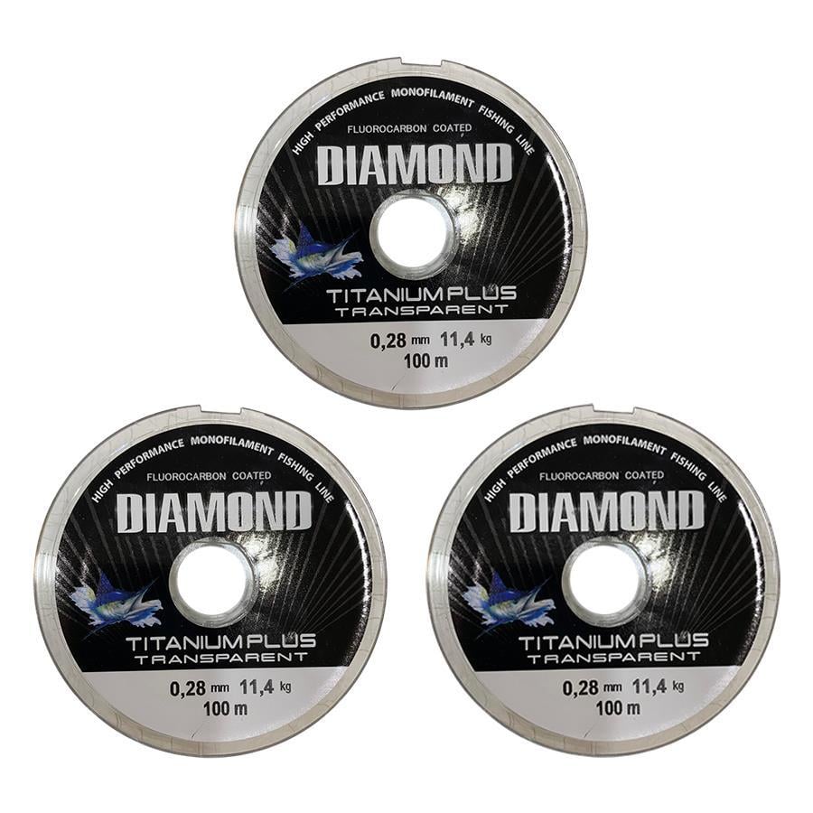 3 adet Bauer Titanium Plus 0.28 mm 100 mt Makara Misina - Renk: Füme 11,04 kg