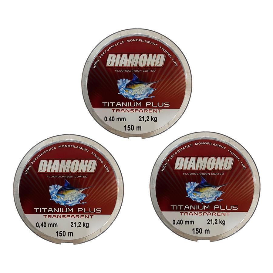 3 Adet Diamond Titanium Plus 0.40 Mm 150 Mt Misina - Renk: Gri 21.2 Kg