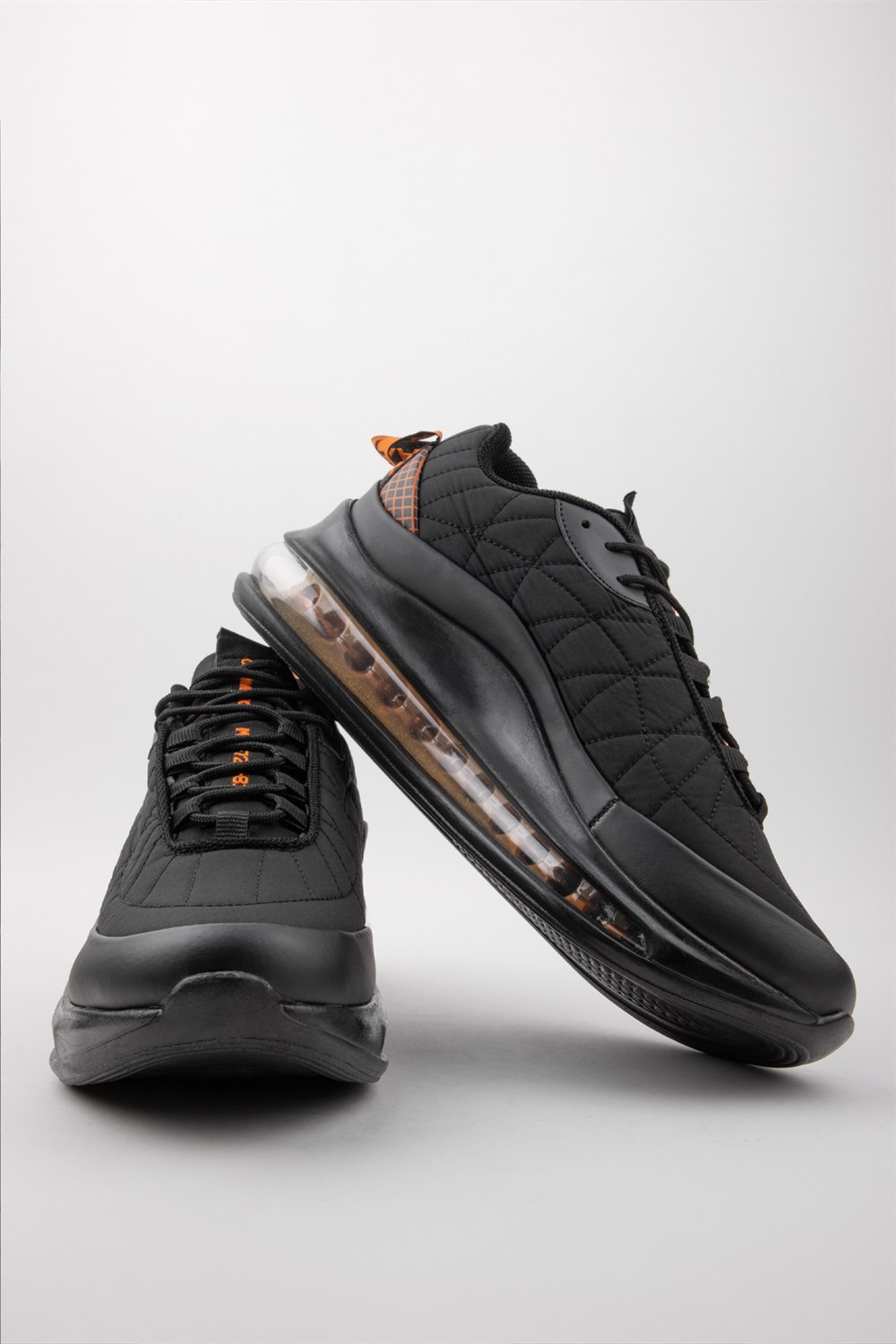 Erkek Siyah Turuncu Havalı Air Taban-5 cm-Spor Ayakkabı Sneaker