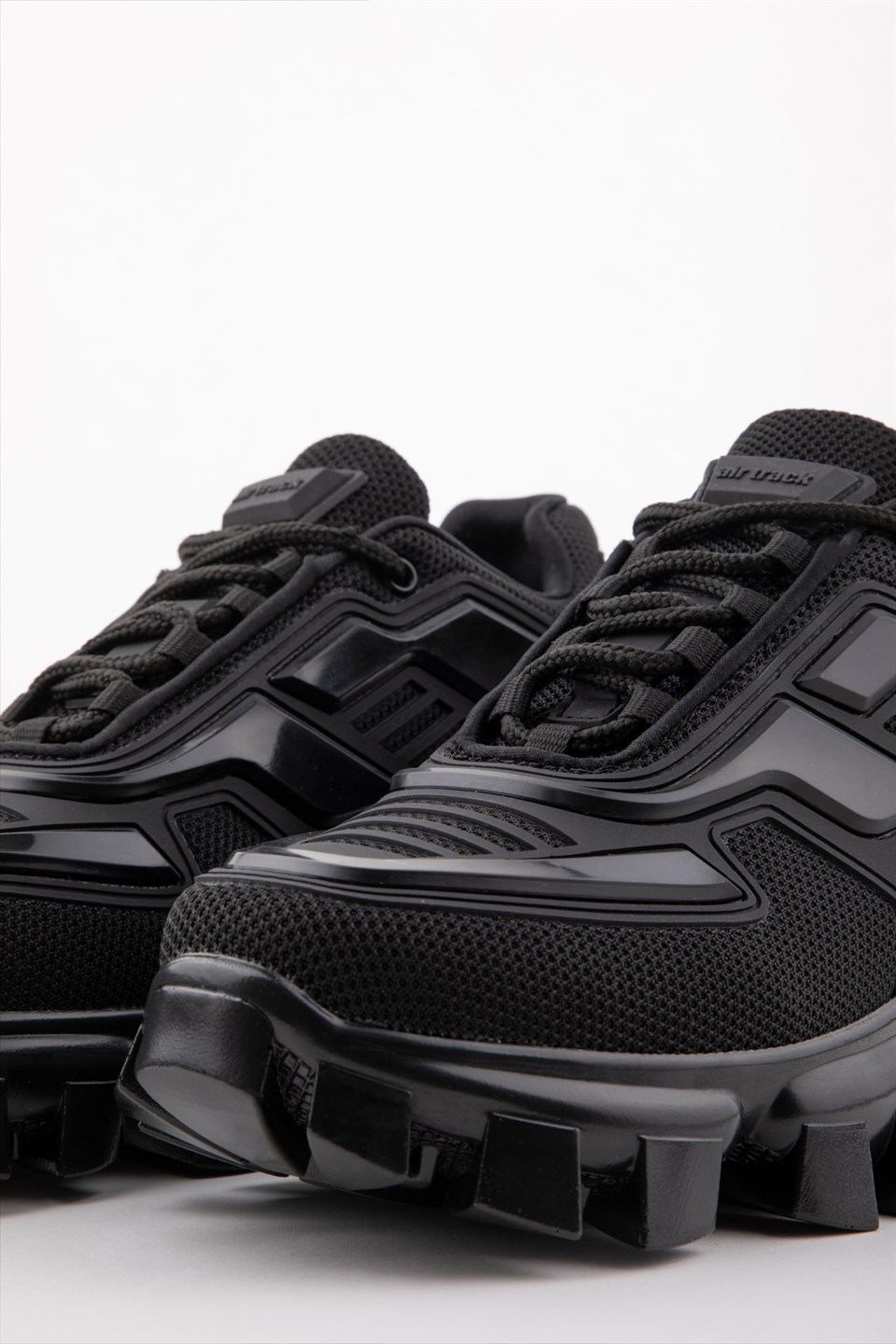 Unisex Siyah Yüksek Tabanlı-5cm- Sneaker-Dar Kalıptır- Kalın Taban Günlük  Ayakkabı
