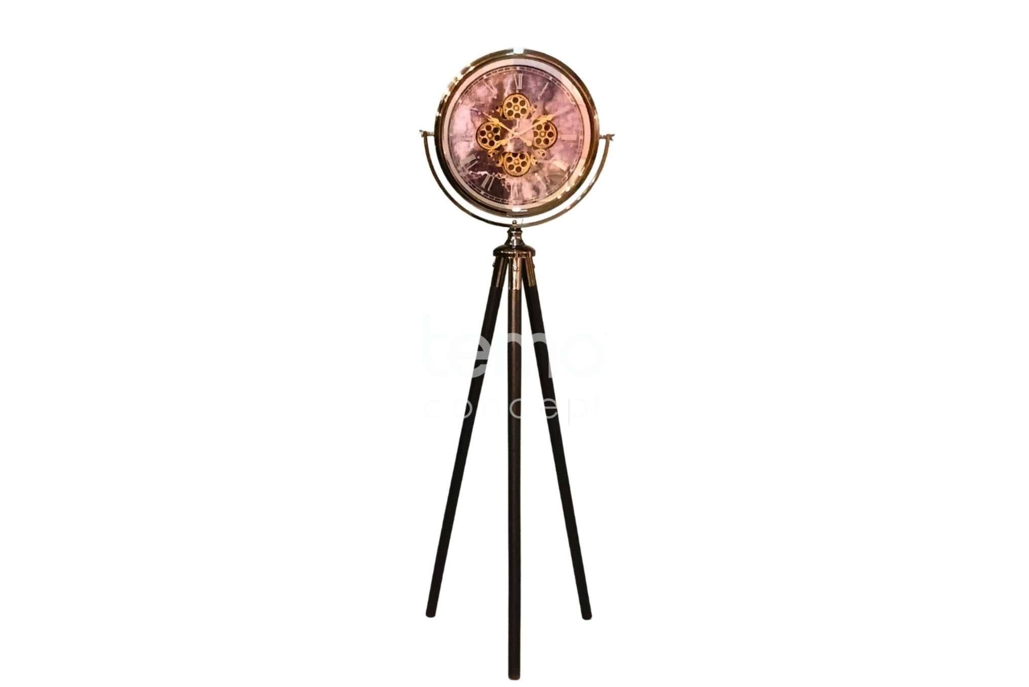 Ledli Çarklı Füme Tripod Saat 52x170cm