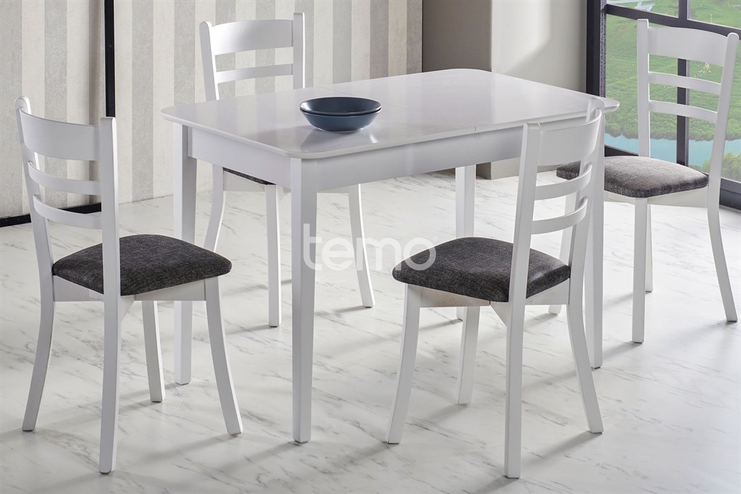 Wood Beyaz Mutfak Masası Takımı | Temo Concept
