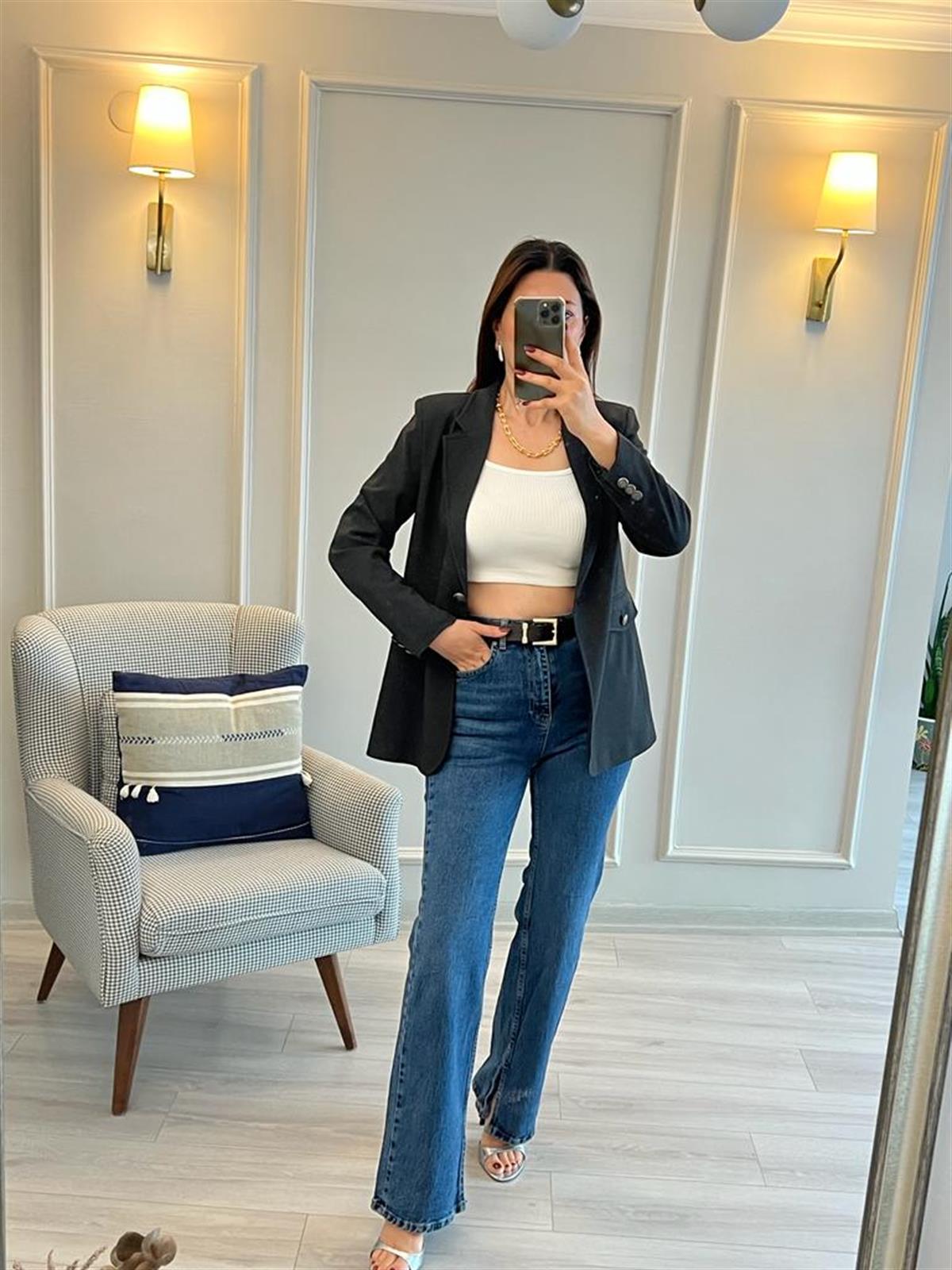 Blazer Ceket Füme