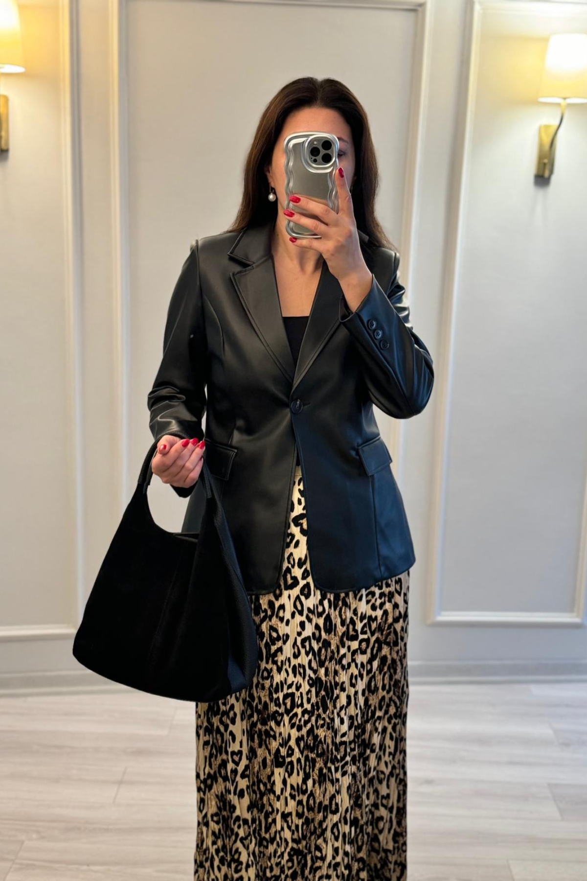 Deri Blazer Ceket Siyah