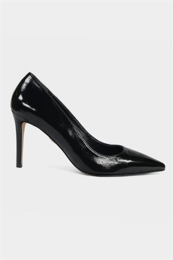 Glaza Kadın Siyah Rugan Hakiki Deri Stiletto