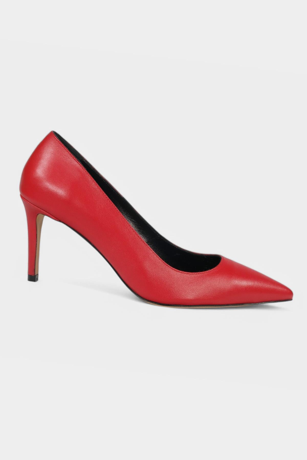 Glaza Kadın Kırmızı Hakiki Deri Stiletto