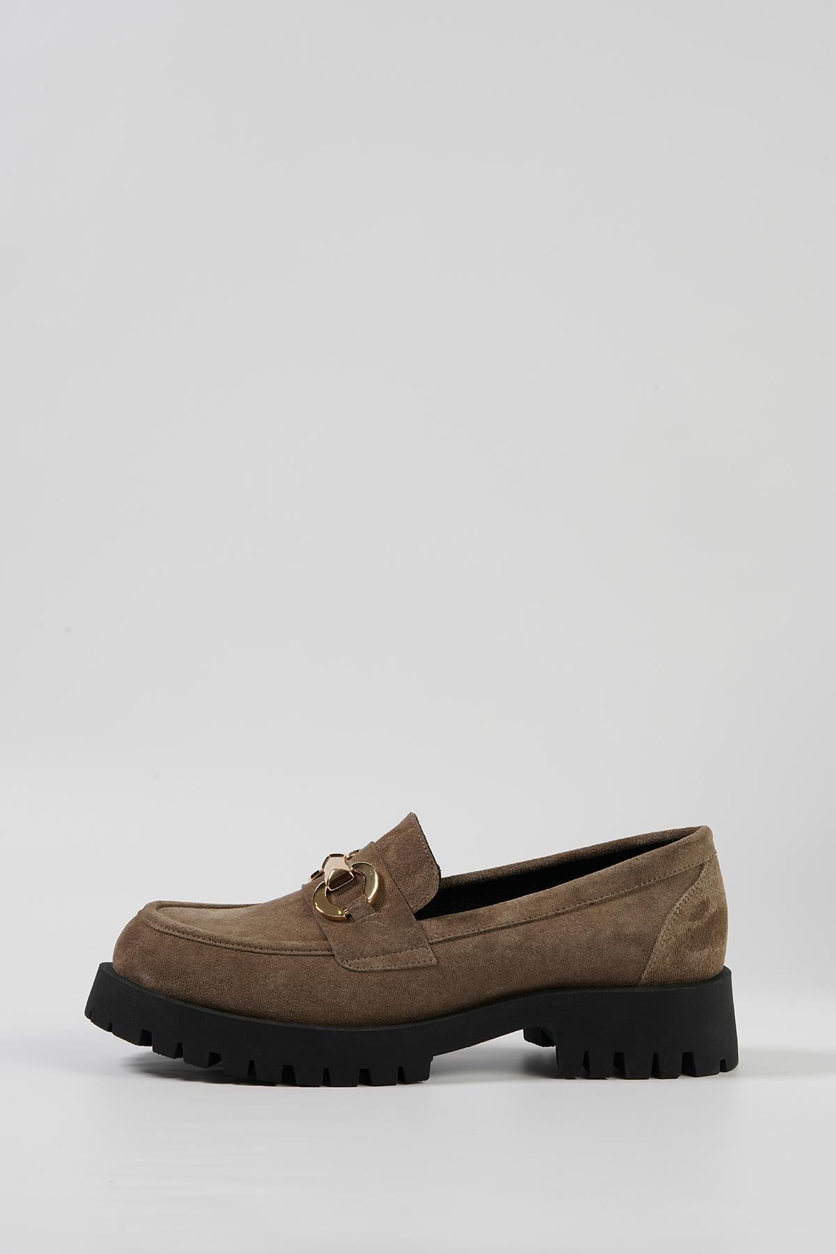 Kum Süet Kadın Loafer Ayakkabı