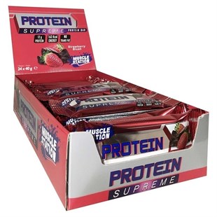 Muscle Station Supreme Protein Bar Çikolata Çilek 40 Gr 24 Adet
