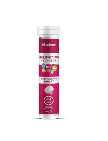 Miraderm Multivitamin Ginseng Efervesan 20 Tablet