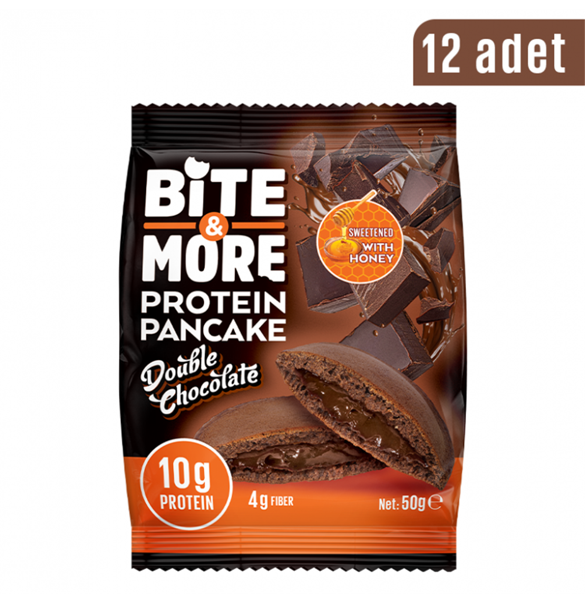 Bite & More Cocoa Protein Pancake Double Çikolata 12 Adet x 50 Gram