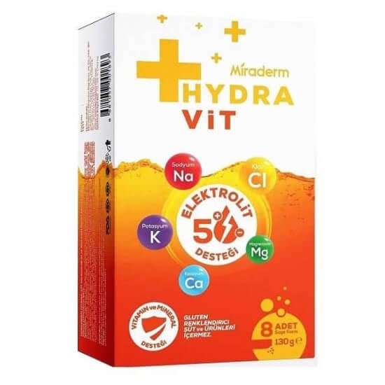 Miraderm Hydra Vit Elektrolit 8 Adet Şase Form Limon Aromalı